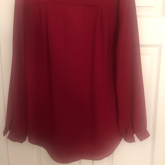 Small Dark Red V-Neck Shirt - Picture 2 of 5